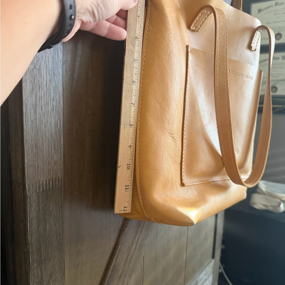 Portland Leather Goods Yellow/Sunflower 🌻 Leather Crossbody Tote - Picture 16 of 16